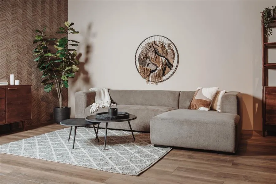Snelle Levering Glasgow 2 5-AL + Chaise R - Enjoy 431 Beige Grey